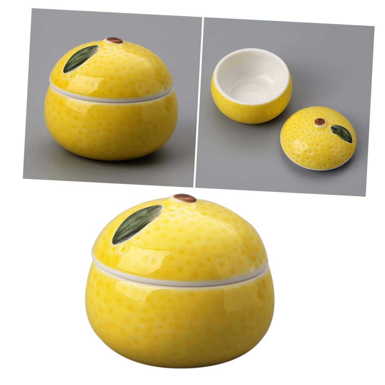 FUNOMOCYA 1pc Flavor Dish Ketchup Saucer Mini Soup Bowl with Lid Vinegar Bowl Sauce Tray Plate Snack Plate Sauce Dipping Plate Appetizer Plates Ramekins Sauce Appetizer Bowl with Lid Yellow