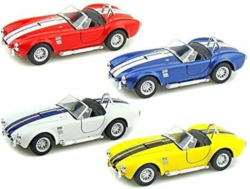 Kinsmart 132 Scale Diecast Pullback Action 1965 Shelby Cobra 427 Sc Juego de 4 colores