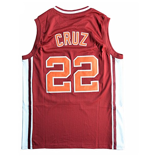 Men's #22 Cruz Vintage Throwback Basketball Jersey Top Stitched (Red,XL)