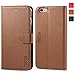 TUCCH iPhone 6s Plus Case, Leather Case for iPhone 6s Plus / iPhone 6 Plus (5.5 inch), Wallet Cases Folio Book Cover with Kickstand Credit Card Holder, Cash Clip, Magnetic Closure, Brown with Blue