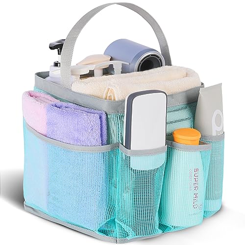 Image of EUDELE Mesh Shower Caddy Portable, 8-Pocket Large Capacity, Quick Dry, Easy Clean, for Beach, Swimming, Gym, Travel