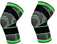 Kit com 2 Itens de Joelheira de Compressão Ajustável Antideslizante para Alívio de Dor e Suporte no Joelho – Ideal para Esportes, Corrida e Recuperação