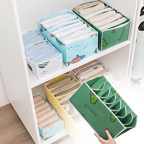 Hohe Qualität 6 Stück Kleiderschrank Jeans Aufbewahrungsbox, 2 Größen Schlafzimmer T-Shirt Aufbewahrungsbox, Kleidung Socken BH, Höschen Schubladenteiler, wasserdichte Organisationstasche Cover