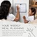 Graceful By Design Weekly Meal Planner and Grocery List Magnet Pad For Fridge or Wall - Weekly Menu Board For Kitchen and Meal Planner Magnetic with Tear-Off Grocery List Notepad - 8.5" x 11"
