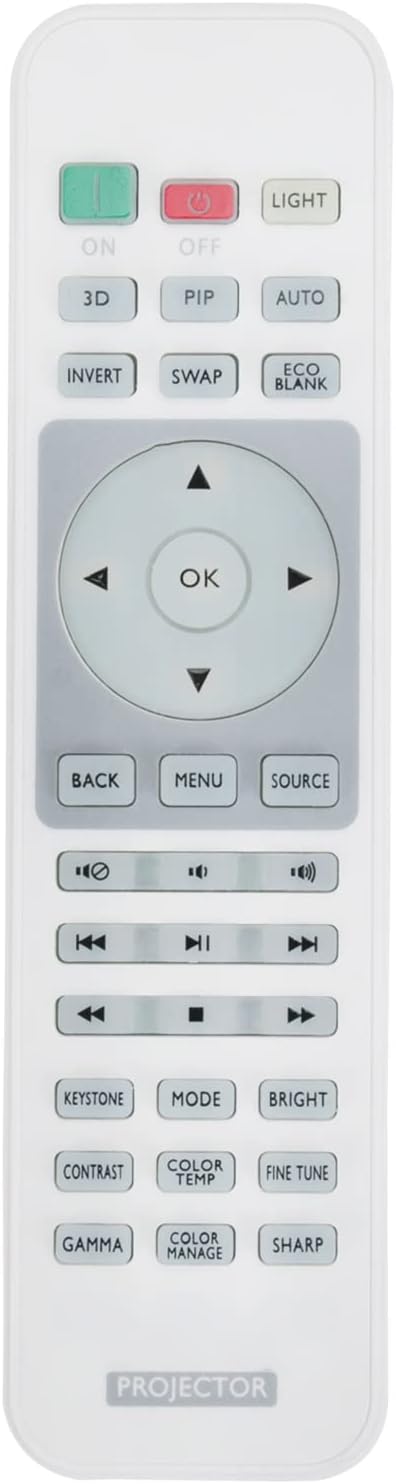 Replacement Remote Control Commander fit for BenQ Digital Projector HT2050A W1050S HT1075 W2000 TH670 HT2050 HT4050 W1350 W1050 HT1070A W2000 HT3050 HT1085ST W3000 (NO Backlight Version)