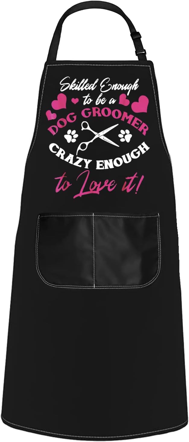 POFULL Dog Groomer Pocket Apron Skilled Enough To Be A Dog Groomer Crazy Enough To Love It Apron