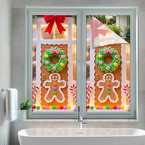 Vinilo decorativo para ventana puerta Navidad 17.7x39.3 pulg miniatura 5