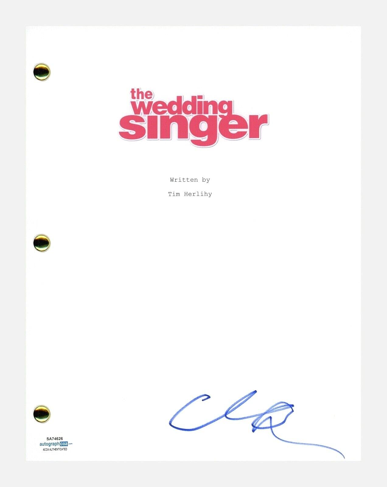 Adam Sandler Signed Autographed The Wedding Singer Movie Script ACOA COA