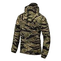 Helikon-Tex Men's Ultralight Windshell Jacket - Water-Repellent Transition Jacket for Outdoor and Everyday Use - Breathable Rain Jacket with Hood and Pockets, Tiger Stripe, M