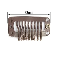 Vista 2 de 50 pinzas de extensión de cabello de acero inoxidable para extensiones de cabello, peinetas de 9 dientes, 0.04 oz/pieza, 3 hilos de tejer, 6 neeldes