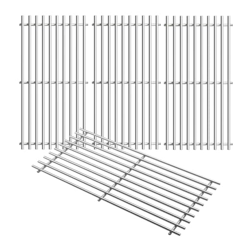 Zemibi Stainless Steel Cooking Grid Grates Replacement for Master Forge SH3118B, BG179A, BG179C, MFA350BNP, MFA350CNP, Grill Grates for Kenmore Gas Grill 148.16656010, 148.2368231, 17 5/8