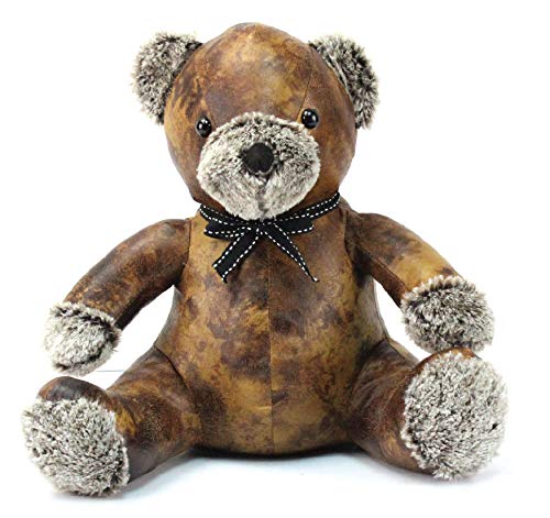 Lesser & Pavey - Tope de puerta de piel sintética con diseño de oso de peluche marrón para el hogar, elegante diseño de oso de peluche marrón que mantiene las puertas seguras, accesorio práctico y