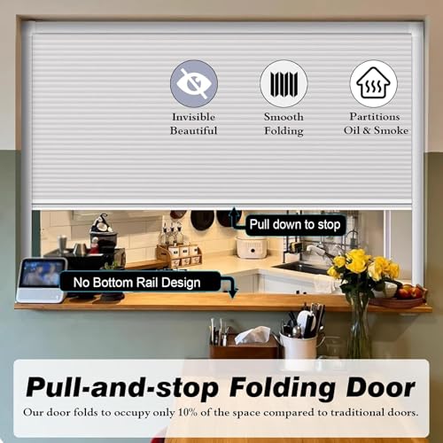 Porte coulissante portable et séparateur de pièce pliable pour placard - 5