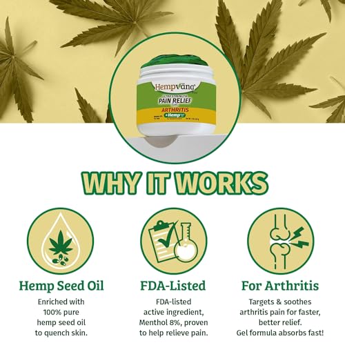 Hempvana Arthritis Pain Relief Gel, Ultra-Strength for Arthritis in Muscles & Joints. Enriched with Hemp Seed Oil, AS SE - Additional View