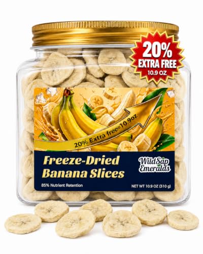 Freeze-Dried Banana Slices, Dehydrated Snack for Baking, 10.9 Oz