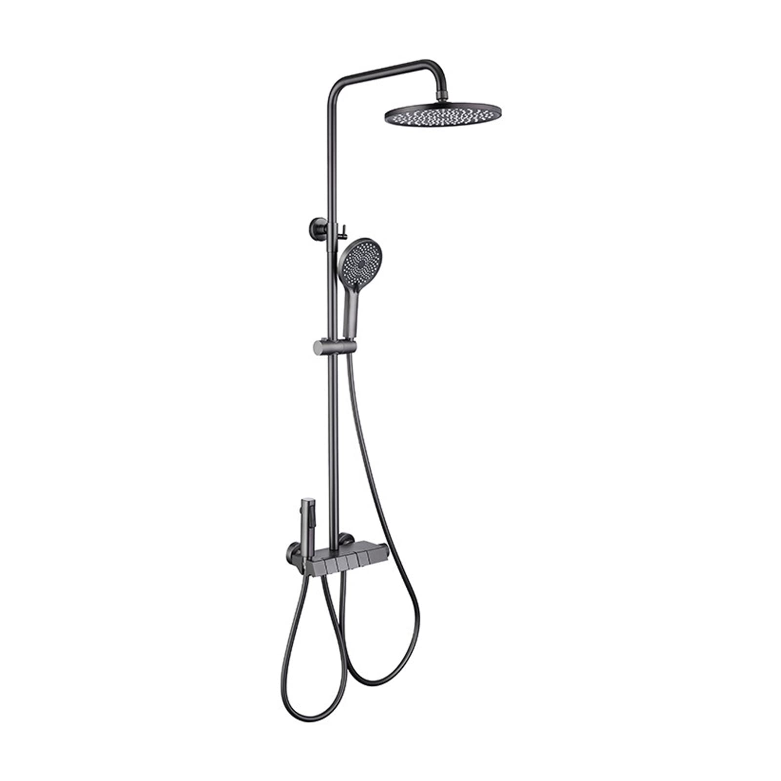 Système de douche thermostatique mural avec mitigeur en laiton et douchette 4 fonctions