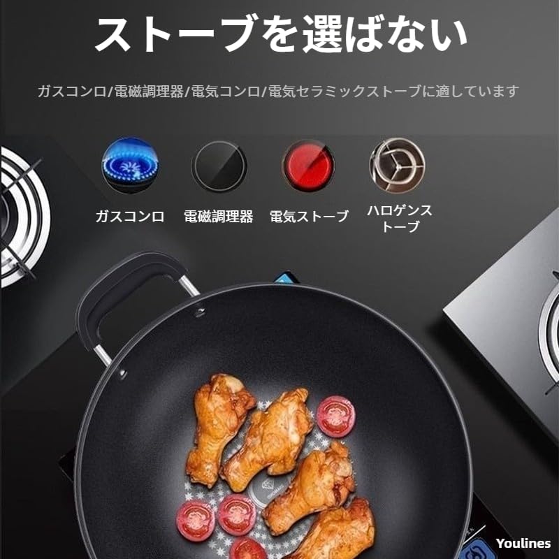 Amazon | 深型フライパン 蓋付き 30cm 32cm ノンスティックパン