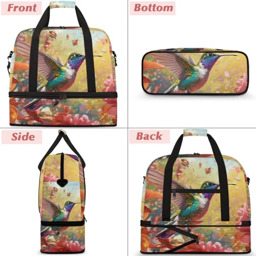 Large Weekender Overnight Bags Colorful Animal Bird Travel Duffel Bag for Women Men Gym Bag With Shoe Compartment Foldie Travel Tote Bag Carry On Personal Item Bag for Travel Gym Sports3