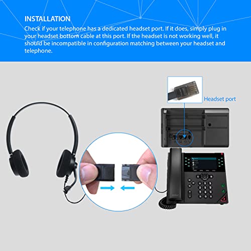 IPD IPH-165 Phone Headset with Noise Cancelling Microphone for Office and Call Center -Compatible with Cisco landline Phones -7800/7900/8800/6945 Series,Interquartz and Altigen landline Phones - image 7