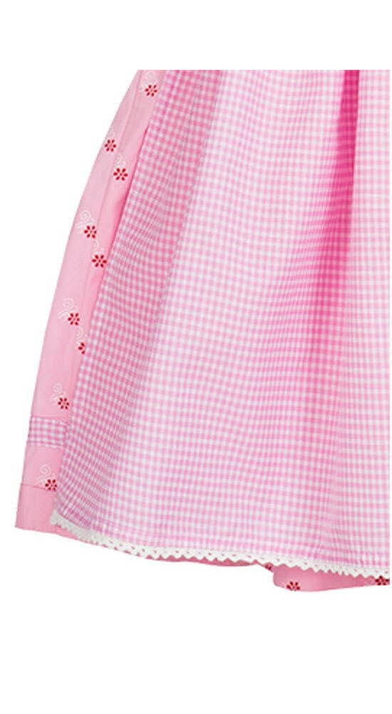 Nübler Dirndl Mädchen Linda - 3-teiliges Set inkl. Bluse & Schürze - Rosa, Original bayerische Tracht - Hochwertige, Pflegeleichte Qualität - Kinderdirndl für Oktoberfest