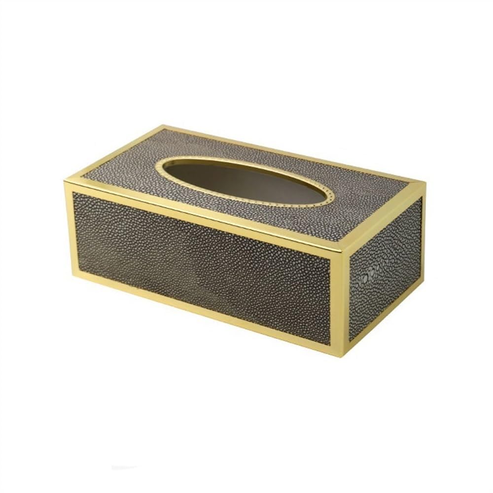 Tissue Holder Rectangular Napkin Box Living Room Creative Light Luxury Leather Tissue Coffee Table Drawer Facial Box Decor(Bruin)