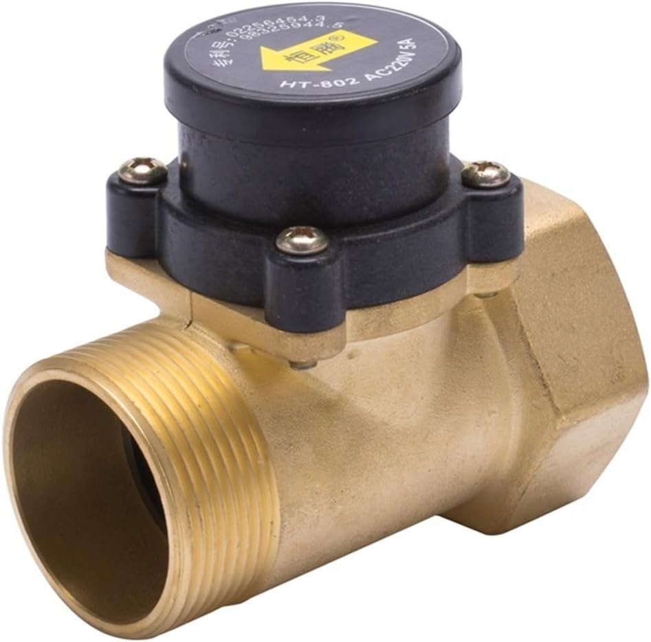 HT-802 1.5 Inches Water Pump Flow Switch Liquid Booster Solar Heater Brass Magnetic Pressure Automatic Control Valve Sensor 220V(HT-800 1 inch 220v)