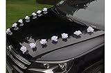  24 Rosen Autoschmuck Dekoration Hochzeit weiss
