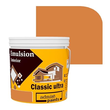 Classic Ultra Acrylic Waterbase Interior Emulsion Paint - Matt Finish, Excellent Hiding, Anti Bacterial, Water & Alkali Resistant, Eco Friendly Emulsion-DUSKY SAFFRON(4Litre)
