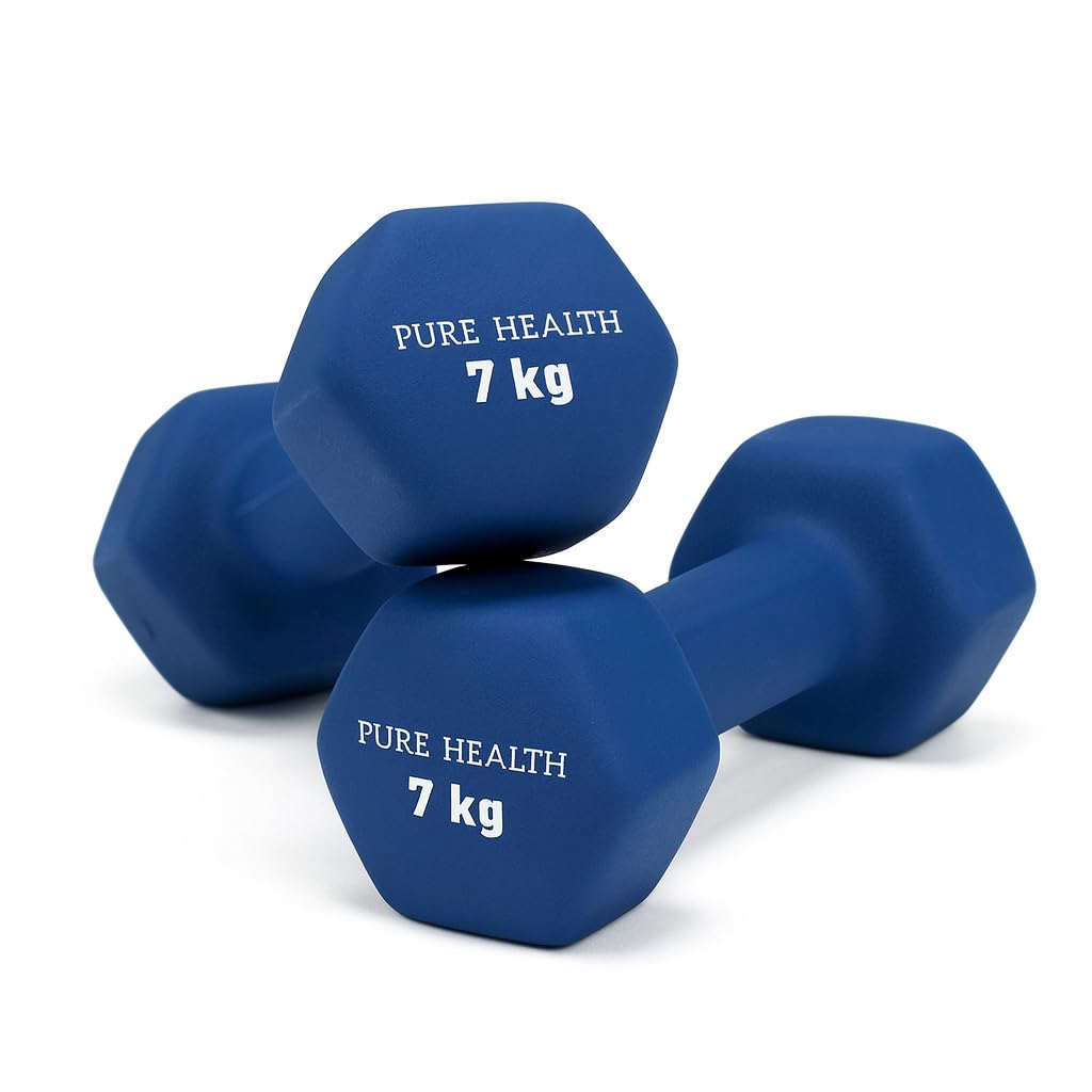 Neoprene Dumbbell Hand Weights Pair Home Exercise for Women Men Arm Pilates Dumbbells in 1kg 1.5kg 2kg 3kg 4kg 5kg 8kg 10kg Set (Dark Blue)