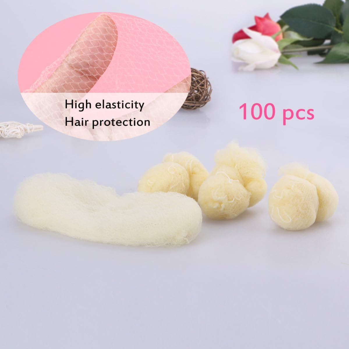 Invisible Elastic Mesh Hair Net 50cm Gold 100pcs
