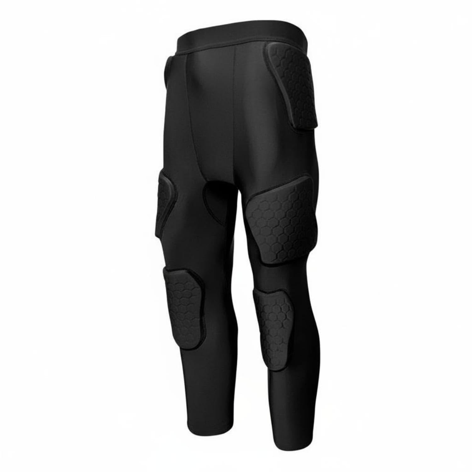 Bnf Padded Goalkeeper Pants Anti-Collision Padded Training Leggings Shock Absorption Safety Cycling Tights for Goalkeepers, Football Players, Rugby, Black Black Line, XXL-picture-20