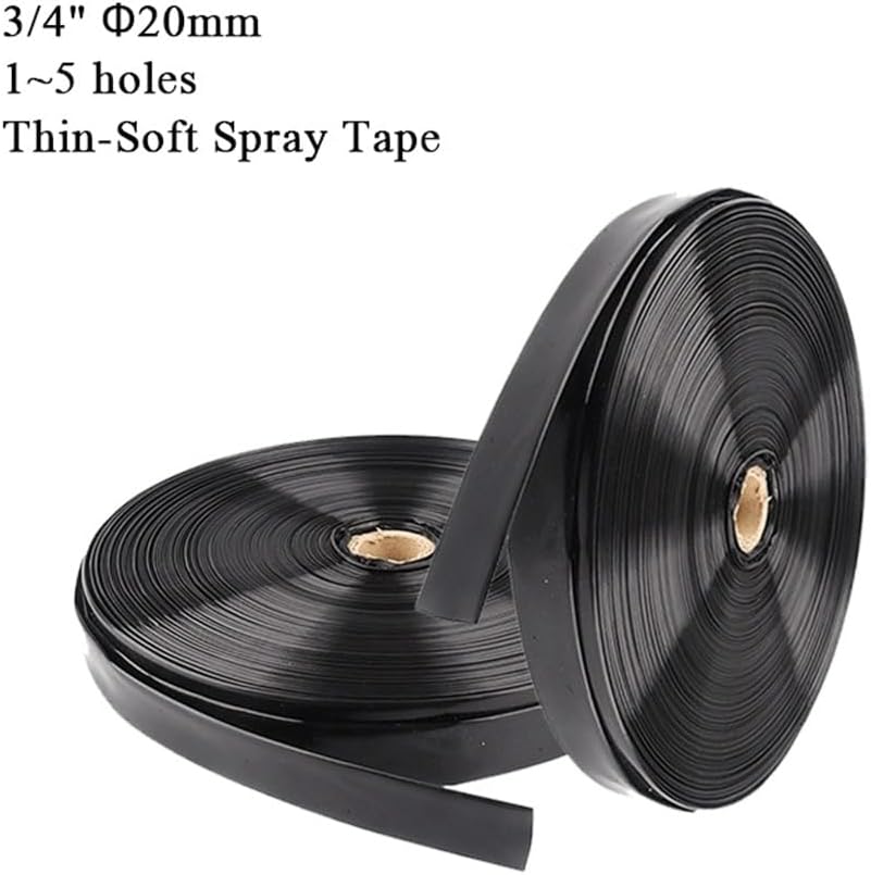 50m 3/4" Φ20mm Thin-Soft Spray Tape, for Micro Agriculture Irrigation Hose Farm Irrigation System Garden Lawn Watering Drip Tapes(2 Holes)