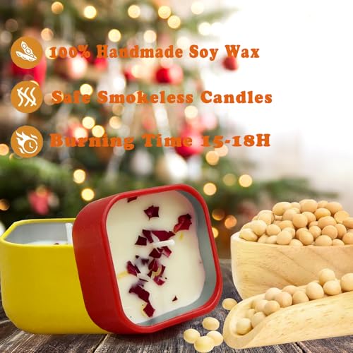 Geschenke für frauen Duftkerze Set,4 Duftkerzen,Raumduftkerzen aus natürlichem sojawachs, ideal als geschenk für frauen, mama, freundin, Valentinstag oder Muttertag