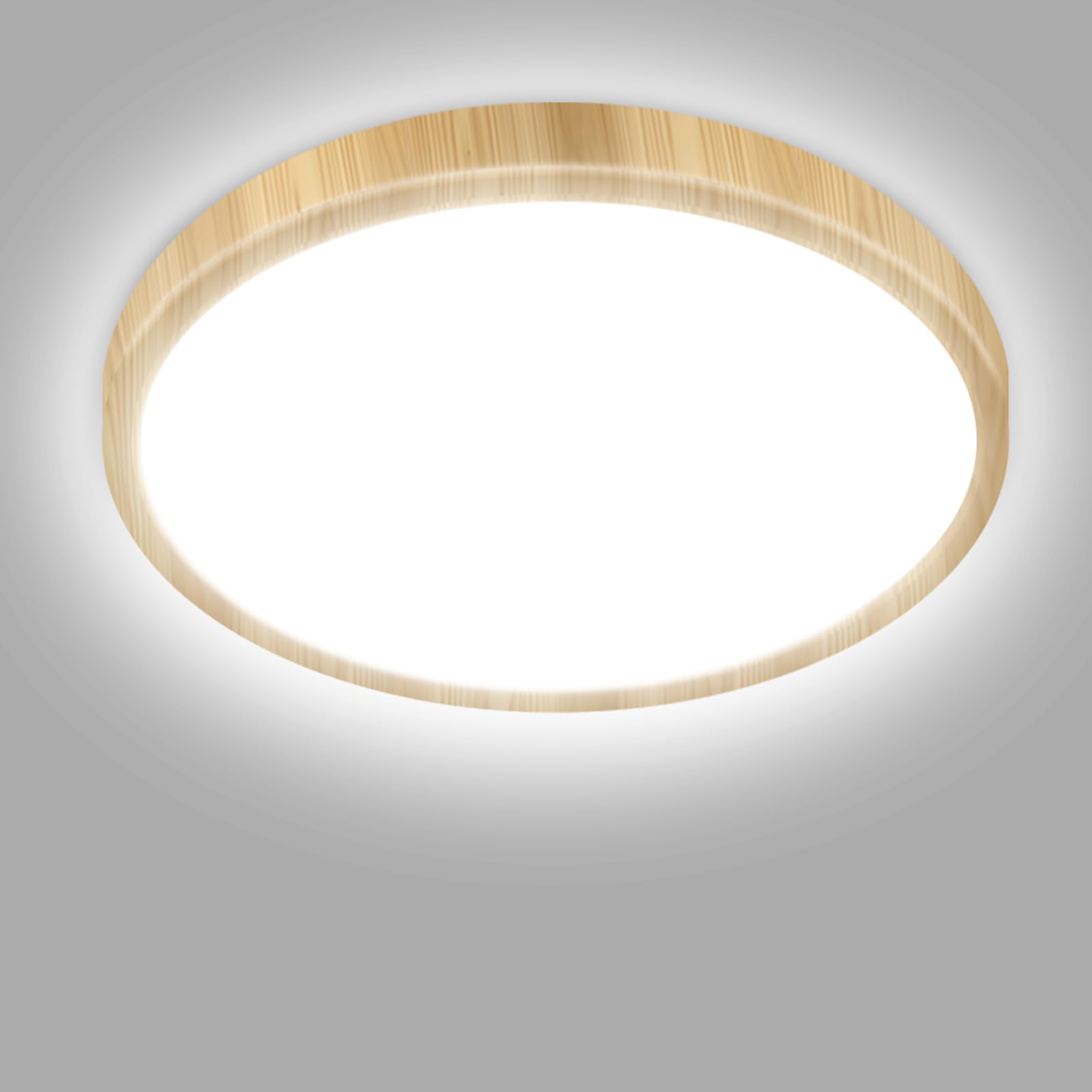 hepside Bathroom Light, 3000K/4000K/6500K 3 Color Temperature, Waterproof IP54, Utility, Round, Modern, Flush Ceiling Light for Bulkhead, Kitchen, Bedroom, Hallway and Lounge