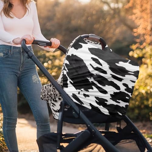 Image of Leopard Carseat Covers Baby Travel Essential Breathable Multi-Purpose Soft Nursing Cover for Breastfeeding, Shopping Cart Cover for Baby