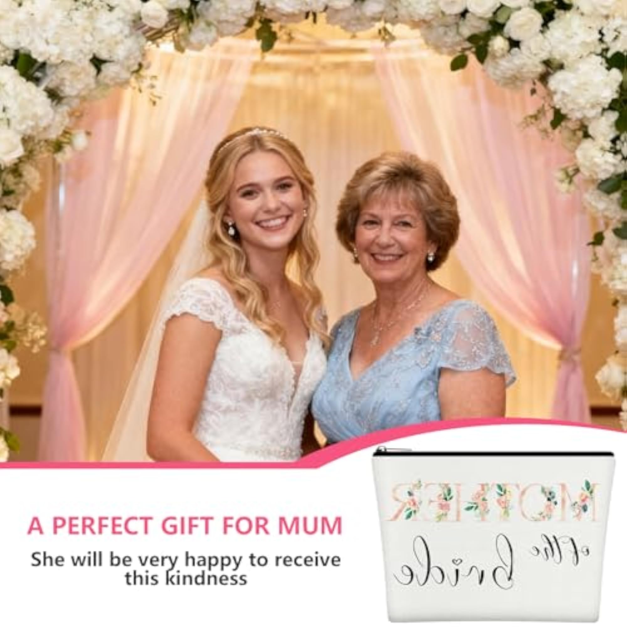 Elegant Bride Makeup Bag with Toiletry Pouch