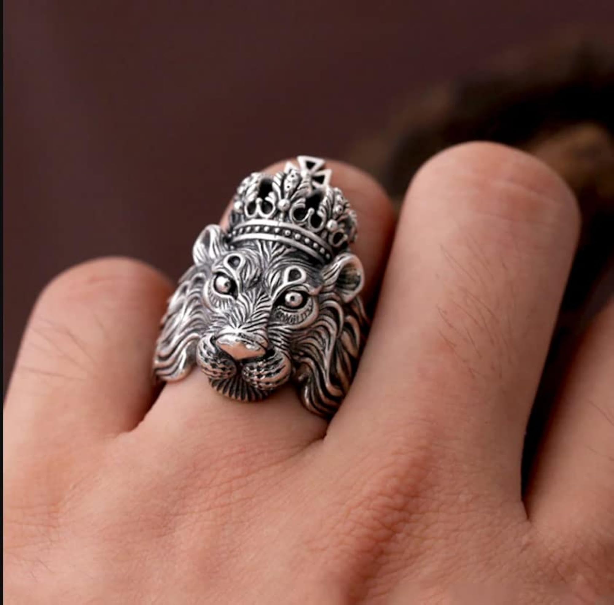 Charming King Lion Silver Plated Stylish Ring for Men