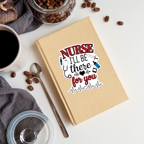 Image of Nurse Sticker 8 Pcs (Large Size) Vinyl Stickers Laptop Waterproof Decal for Car Bumper Water Bottle Notebook Window Nursing Students Birthday Decorations - Size 4 Inches