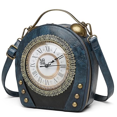 Image of Women PVC Clock Shaped Handbag Crossbody Shoulder Bag Clock Purse