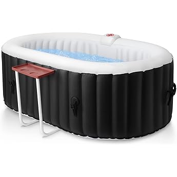 Blow Up Hot Tub 4-6 Person, Inflatable Spa Square Portable Outdoor Hottub, 130 Soothing Bubble Air Jets, Cover, 2 Filter Cartridges, Grey