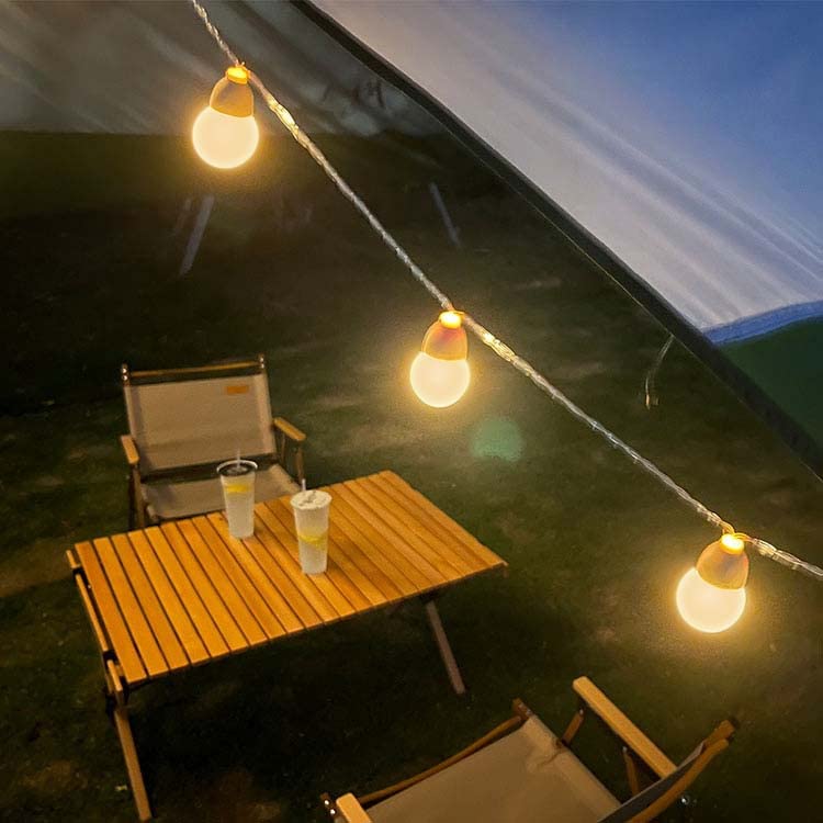 Cadena de luces para exteriores 6M 30LED, cadena de luces de ambiente de Camping alimentada por USB,cadena de luces LED para decoración de cumpleaños de tienda de campaña (Blanco cálido)