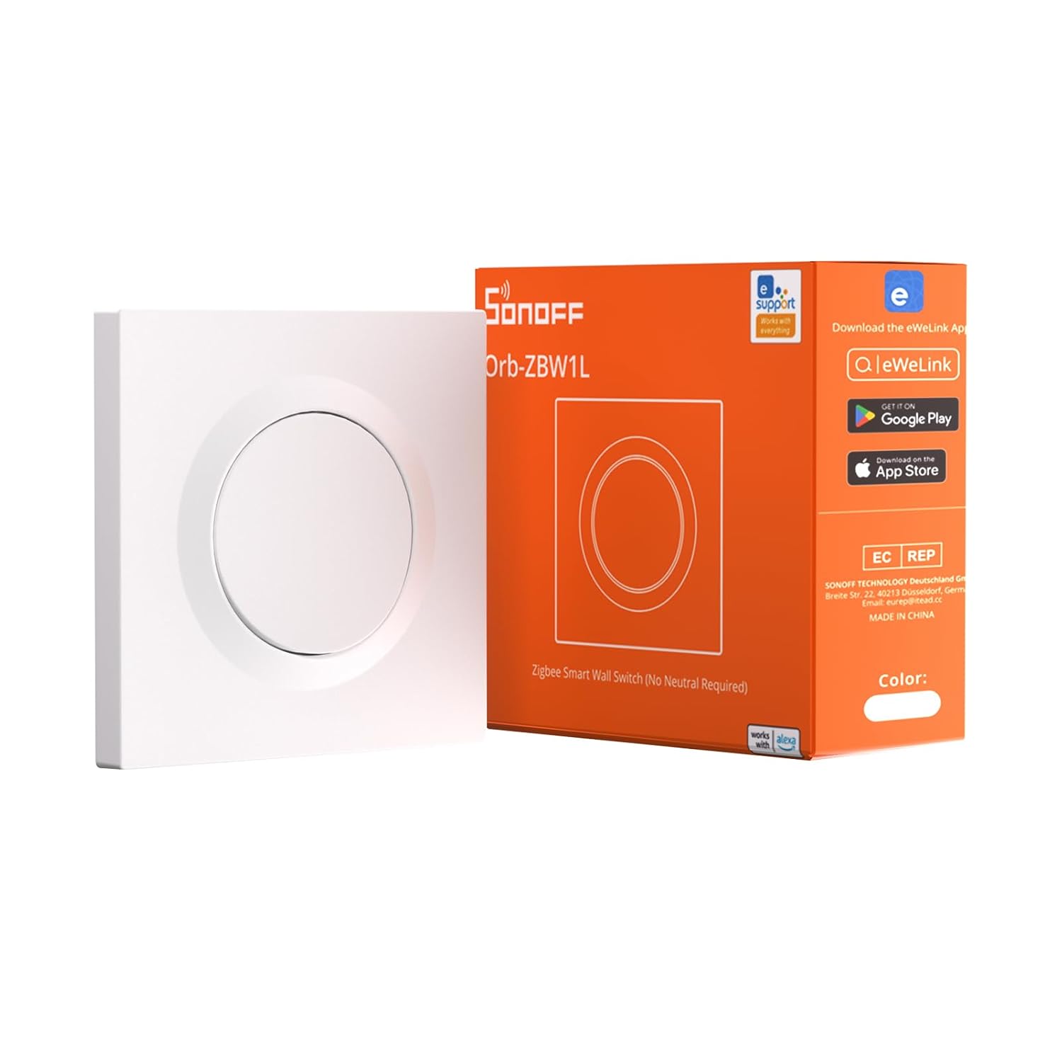 SONOFF Orb-ZBW1L: Interruptor Zigbee 3.0 sin neutro para 6A