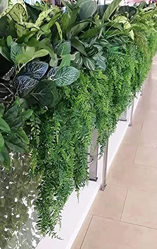 31" Boston Ferns Artificial Plants Plastic Leaves Fake Vines Fake Wall Hanging Garland Plants For Home Outdoor Garden Decor Wedding Green Grass Decoration Uv Resistant Faux Plastic Plants(2 Pcs) #TOP5