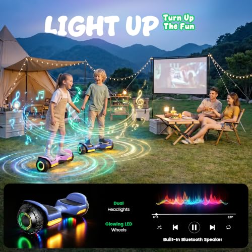 Gyroor G13 All-Terrain Hoverboard with Bluetooth & LED Lights Gift,Blue - image 6
