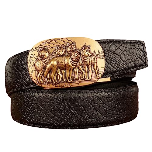 Ceinture à boucle coulissante homme ajustement précis crocodile