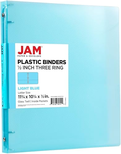 Miniatura 49 de JAM PAPER - Carpetas de plástico de 1 pulgada - Carpetas de 3 anillas surtidas (rojo, azul, verde y naranja) - Paquete de 4