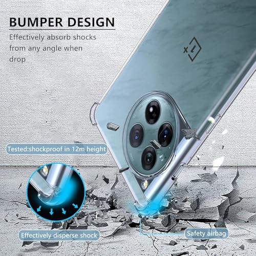 Image of Transparent Crystal Clear Back Cover for OnePlus 12R 5G Back Cover Shockproof Soft TPU Case - Transparent