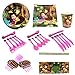 Nesloonp 81 Pezzi Masha e Orso Tema Set di Stoviglie per Feste, Forniture per feste di compleanno per bambini, Set Accessori Feste Compleanno Cartoni Animati (10 Persone)