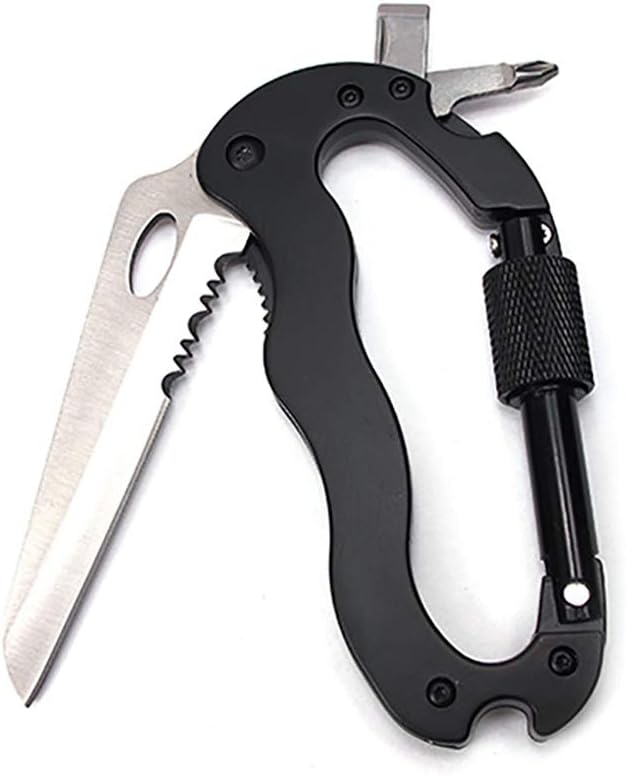 Multi Functional Stainless Camping Carabiner Climbing Clip Hook KeyChain Crabiner Knife EDC Tool Carabiners Key Chains