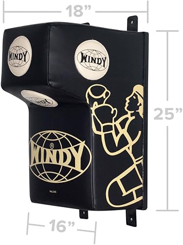 Miniatura 5 de Windy Saco de boxeo de montaje en pared para entrenamiento de artes marciales mixtas, color negro
